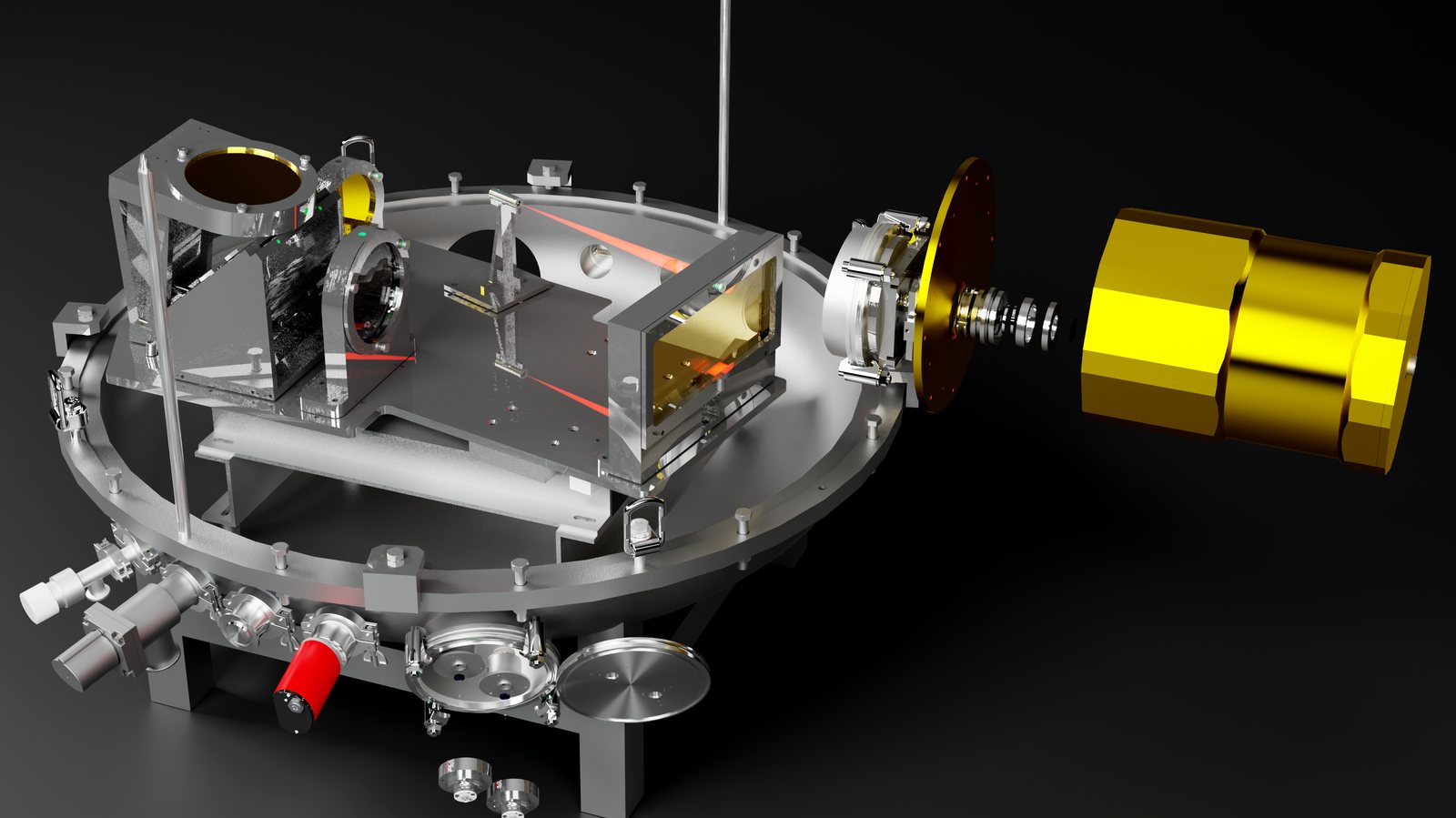 Rendering of the NIGHT spectrograph with its lid removed